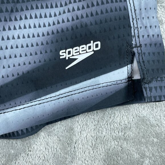 Speedo Mens Swim Shorts Gray Geometric Print Size Medium a0708 - Picture 4 of 6